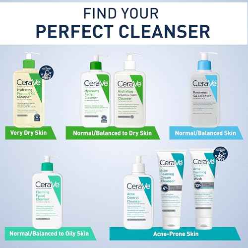 CeraVe Renewing Salicylic Acid Cleanser, Formulated With Hyaluronic Acid, Niacinamide, & Ceramides, Gentle BHA Exfoliating Face Wash Smooths & Softens Skin, Non Comedogenic & Fragrance Free, 16 Ounce