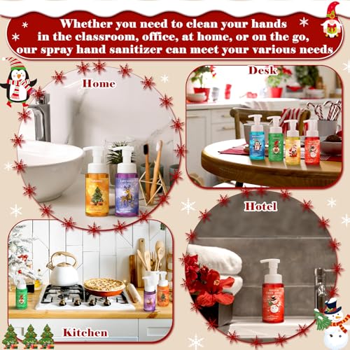 6 Pack Gentle Foaming Hand Soap Skin with Pump Care with Essential Oils Moisturizing Liquid Hand Wash for Kitchen Bathroom Students Teacher Staff Gift 8.75 Fl. oz (6 Colors,Christmas)