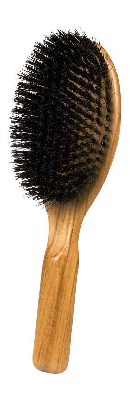 Redecker Oval Hairbrush with Wild Boar Bristles and Waxed Olive Wood Handle, 8-5/8-Inches