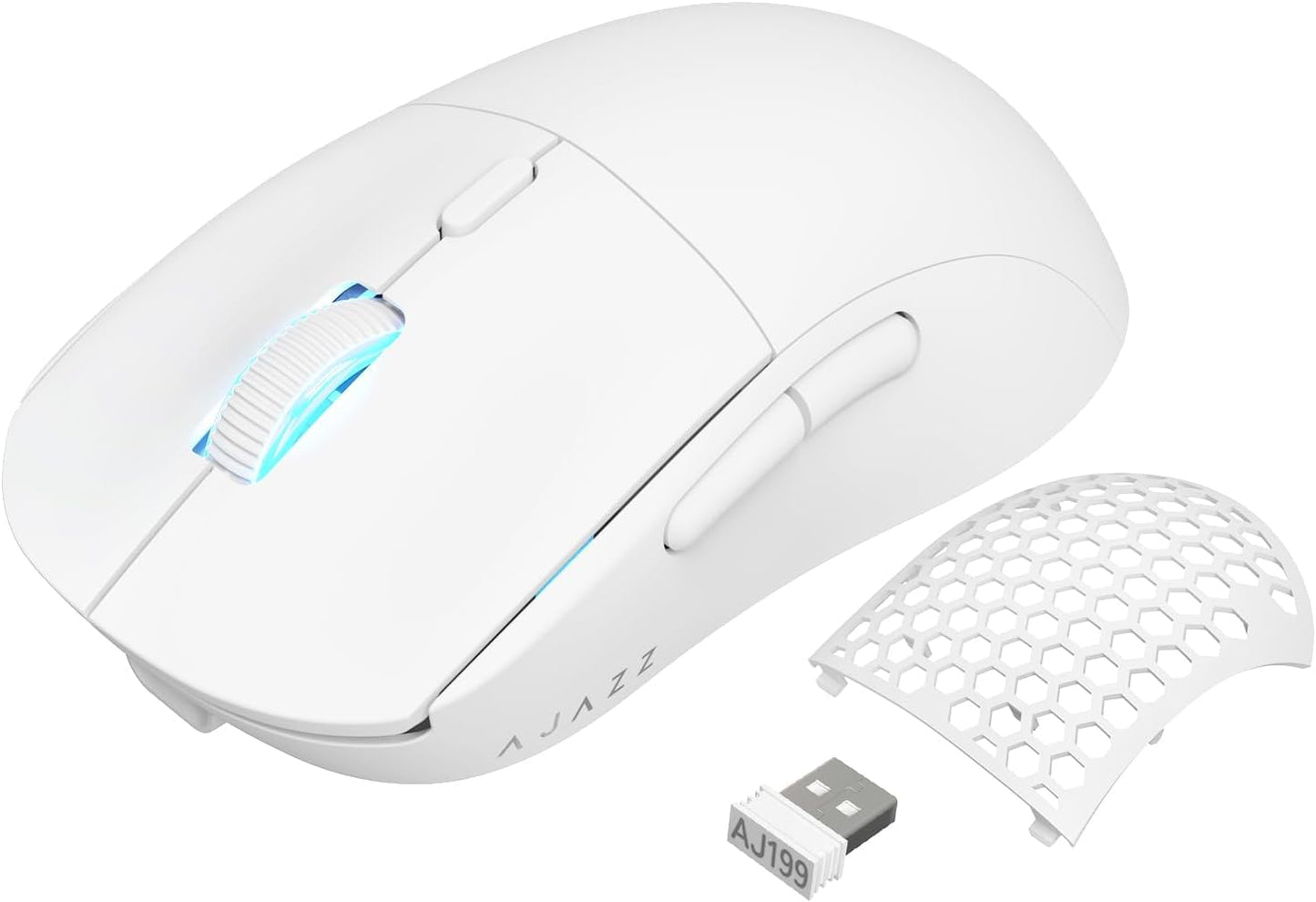 AJAZZ AJ199 Wireless Gaming Mouse,59G Ultra Lightwieght-Huanuo Micro Switch-26K PAW3395 Sensor-40Hrs Battery Life-2.4G/USB-C Mouse Gaming -Wireless Computer Mouse 6 Programmable Buttons,100% PTFE Feet