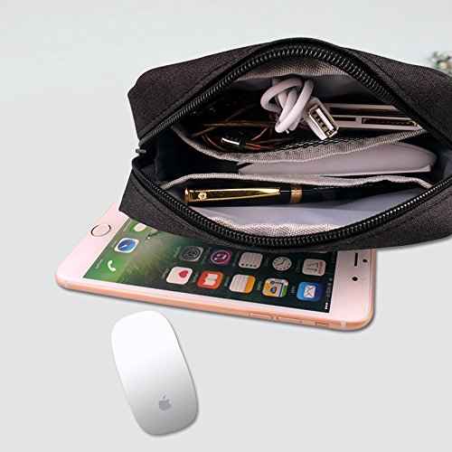 Universal Electronics/Accessories Soft Carrying Case Bag, Durable & Light-weight,Suitable for Out-going, Business, Travel and Cosmetics Kit (Small-Black)