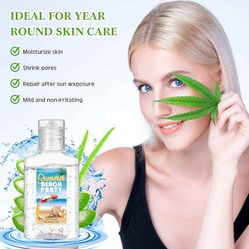 12 Pcs Mini Aloe Vera Gel Bulk for Christmas Wedding Party 1oz Soothing Moisture Aloe Gel Bulk Travel Size for Thank You Gifts Christmas Favors Wedding Party (Beach)