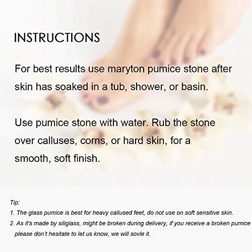 Maryton Glass Pumice Stone for Feet, Callus Remover and Foot Scrubber & Pedicure Exfoliator Tool Pack of 2