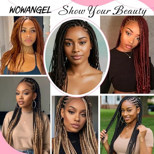 WOWANGEL Human Braiding Hair For Boho Braids 100g,100% Unprocessed Brazilian Virgin Hair, 12A Deep Wave Knotless Bohemian Bundles, Curly Hair Extensions,2 Bundles,Auburn Brown(30),24 Inch