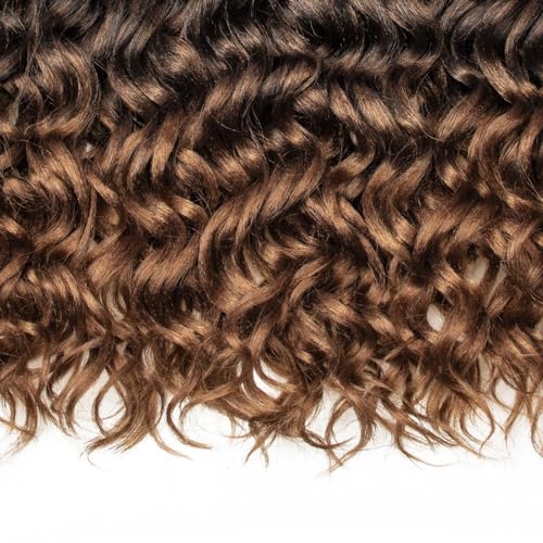Ocean Wave Crochet Hair Deep Wave Curly Crochet Hair For Women 24inch Hawaii Curly Braiding Hair Synthetic Bohemian Crochet Braid Water Wave Crochet hair Extensions (6Packs, 1B/30)