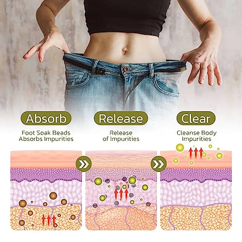 25Pcs Herbal Detox Cleansing Foot Soak Beads, Herbal Detox and Shaping Foot soak Beads Body Detox Foot Soak Natural Herbal Foot Massage Beads, Relaxing and Soothing Experience for Men and Women