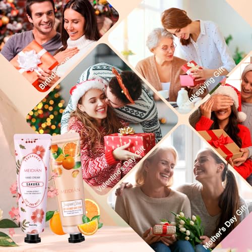 OFUN 40 Pack Hand Cream Gift Set for Women Mini Lotion Travel Size for Dry Cracked Hand Plant Fragrance Hand Care Moisturizing Cream for Christmas Mother's Day Valentine's Day (40 Pack)