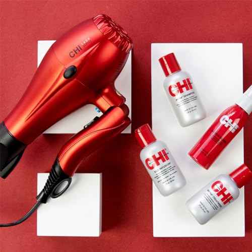 CHI 1400 Series Foldable Compact Hair Dryer, Red, 16 Oz