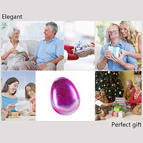 Hair Brush, Detangling Brush Portable Travel, Glitter Egg Shape Anti Static Knots, Air Cushion Massage Detangler Brush for Adults Kids Curly Long Thick Dry Wet Frizzy Damaged Hair