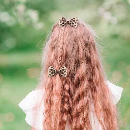 4pcs Leopard Bow Hair Clips, Cheetah Print Bowknot Hair Clip Korean Style Alligator Clip Barrettes Hairpins for Girls Women Kids Hair Accessories