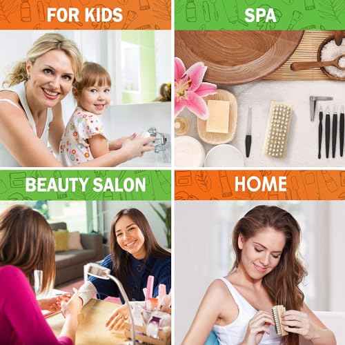 Konex Non-Slip Wooden Two-sided Hand and Nail Brush. Fingernail Brush for Nail Cleaning and Scrubbing. Heavy duty Stiff Nail Brush for Travel. Mechanic hand scrub brush with molded grip.