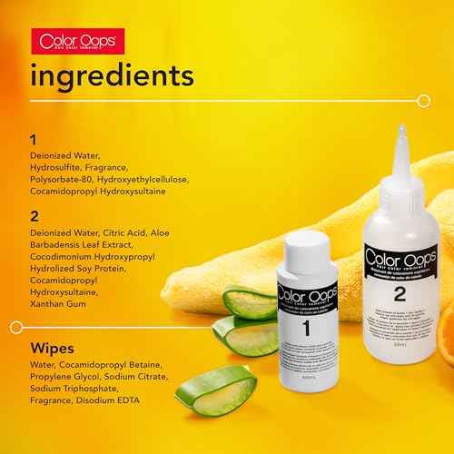 Color Oops Extra Conditioning Hair Color Remover and Remover Wipes Bundle, Gently and Safely Remove Permanent & Semi-Permanent Dye from Hair and Skin