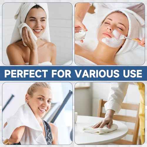 Coral Velvet White Washcloths 12 Pack, Highly Absorbent and Soft White Face Towels, Multi-Purpose Washcloths and Hand Towels for Bathroom, Hotel, Spa and Gym, 12 x 12 inches