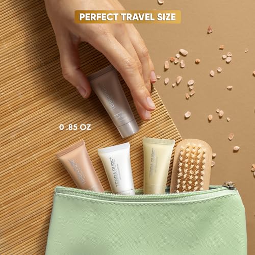 Terra Pure Spa Collection Bulk Set Toiletries | 1-Shoppe Amenities Kit for Hotels & Vacation Rentals | 0.85 oz Shampoo, Conditioner, Body Wash & Lotion | 80 Pieces