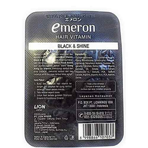 Emeron Hair Vitamin Black and Shine, 12 Blister (@ 6 Capsule)