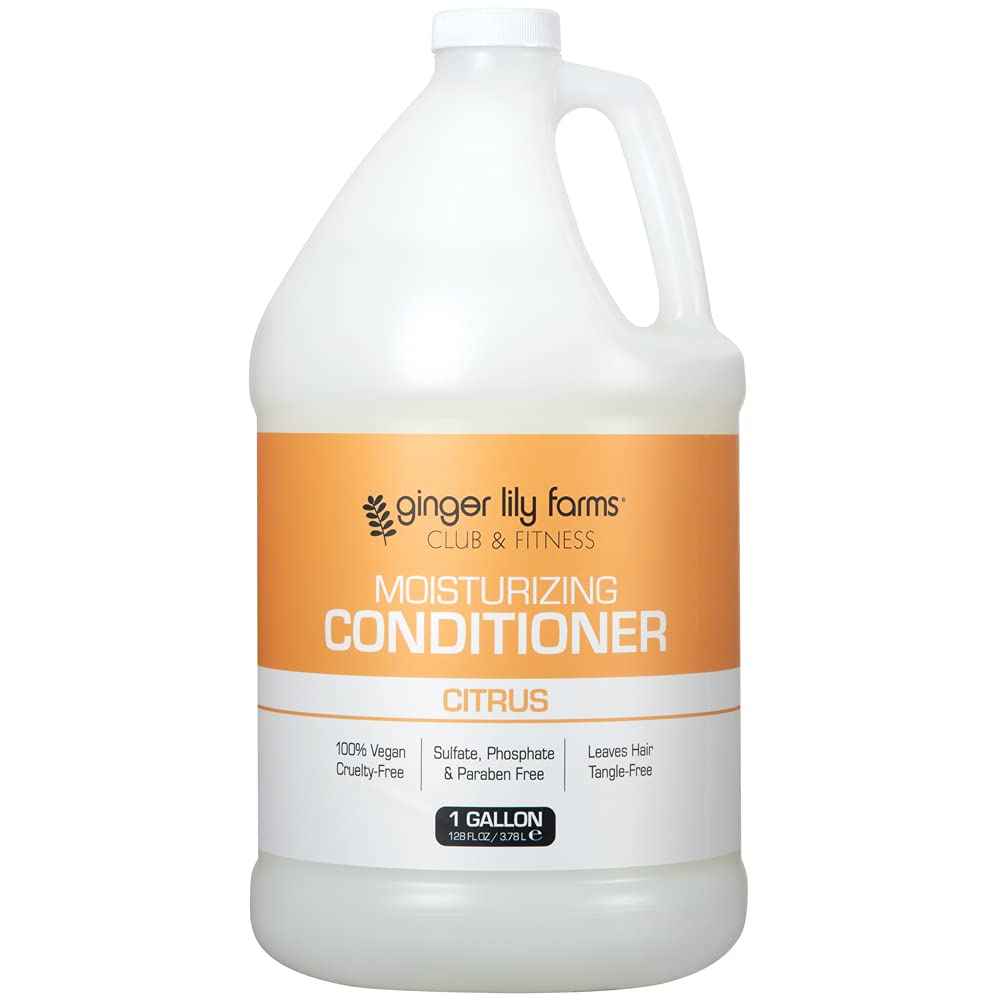 Ginger Lily Farms Club & Fitness Citrus Moisturizing Conditioner, 100% Vegan, Paraben, Sulfate, Phosphate, Gluten & Cruelty-Free, 1 Gallon (Pack of 4 )