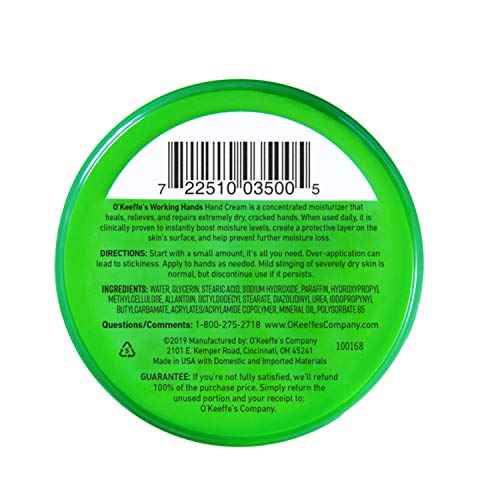 O'Keeffe's K0350002-9 Working Hands Hand Cream in Jar (9 Pack), 3.2 oz