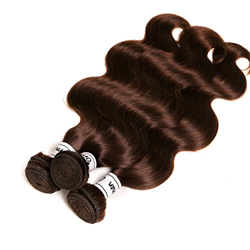 Body Wave Light Brown Bundles Human Hair Brazilian Body Wave Hair Extensions Sew In 9A Grade Virgin 100% Unprocessed Remy Human Hair Weave Extensions (Body 4#, 16 18 20inch)