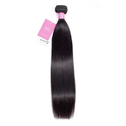 ISEE Hair 8A Peruvian Remy Hair Silky Straight Hair Weave 100% Unprocessed Peruvian Straight Hair One Bundle Natural Color 24inches