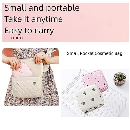 2PCS Mini Makeup Bag,Cute Pocket Cosmetic Bag,Portable Small Make Up Bags for Women,Travel Cosmetic Bag Small Makeup Pouch,Mini storage bag for Sanitary pad,coin,lipstick,jewelry
