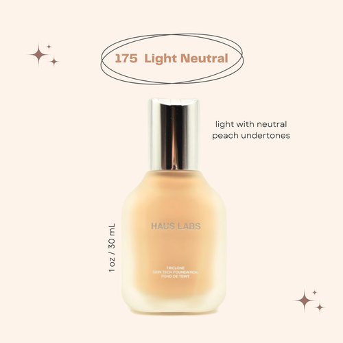 HAUS LABS BY LADY GAGA Triclone Skin Tech Medium Coverage Foundation with Fermented Arnica 175 Light Neutral