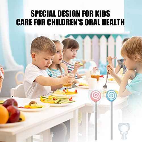 Y-Kelin Kids Tongue Scraper for Ages 2-8, 100% BPA-Free Silicone Cleaner ? Cute Lollipop with Easy-to-Grasp Handles and Smiley Covers, Helps Freshen Bad Breath, Pack of 2