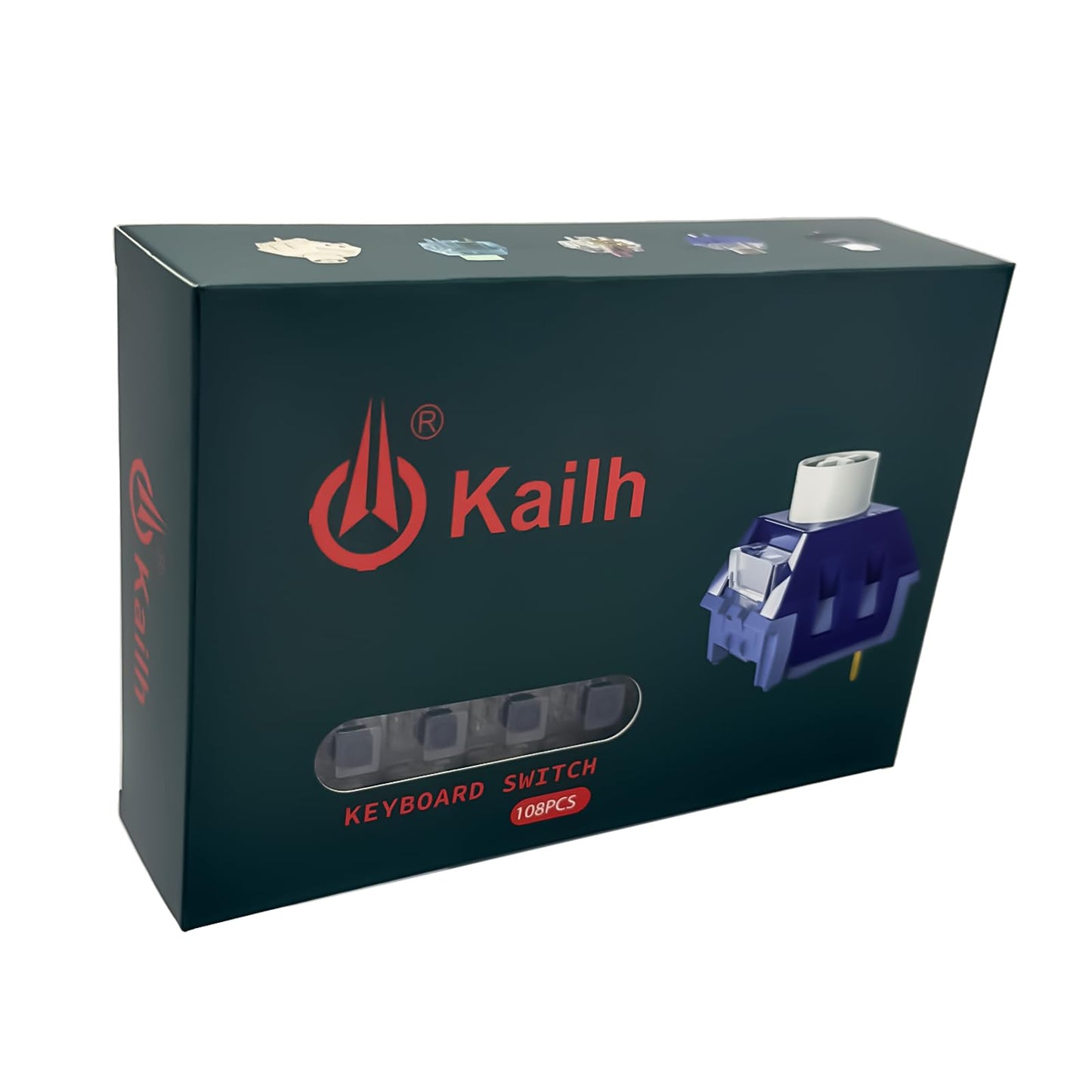Zjmehty Kailh Box Black Switches for Mechanical Keyboard,3-Pin 60gf Linear/Factory Lubed/Dust&Waterproof Switches(Kailh Box Black,108Pcs)