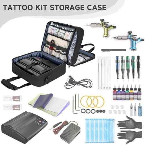 Tattoo Supplies Organizer Tattoo Carrying Travel Case, Tattoo Kit Carrying Case for Tattoo Stencil Printer and Tatoo Equipment