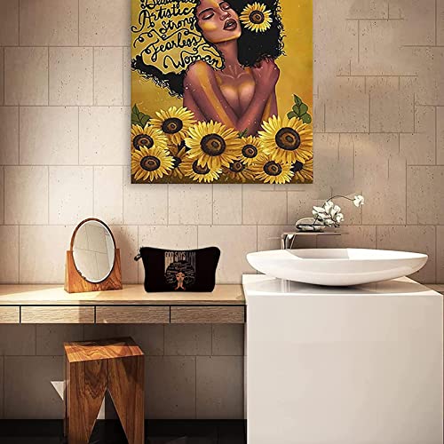 African American Makeup Bag for Purse God Says You are Unique Special Lovely Chosen Forgiven Afro Black Cosmetic Bags Inspirational Gift