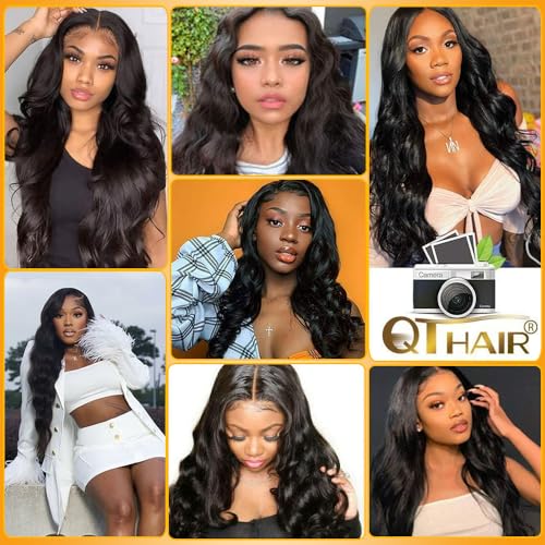 QTHAIR 16A Brazilian Virgin Hair Body Wave Human Hair Bundles 14 14 14 inch 300g 100% Unprocessed Virgin Brazilian Body Wave Human Hair Weave Natural Color for Black Women