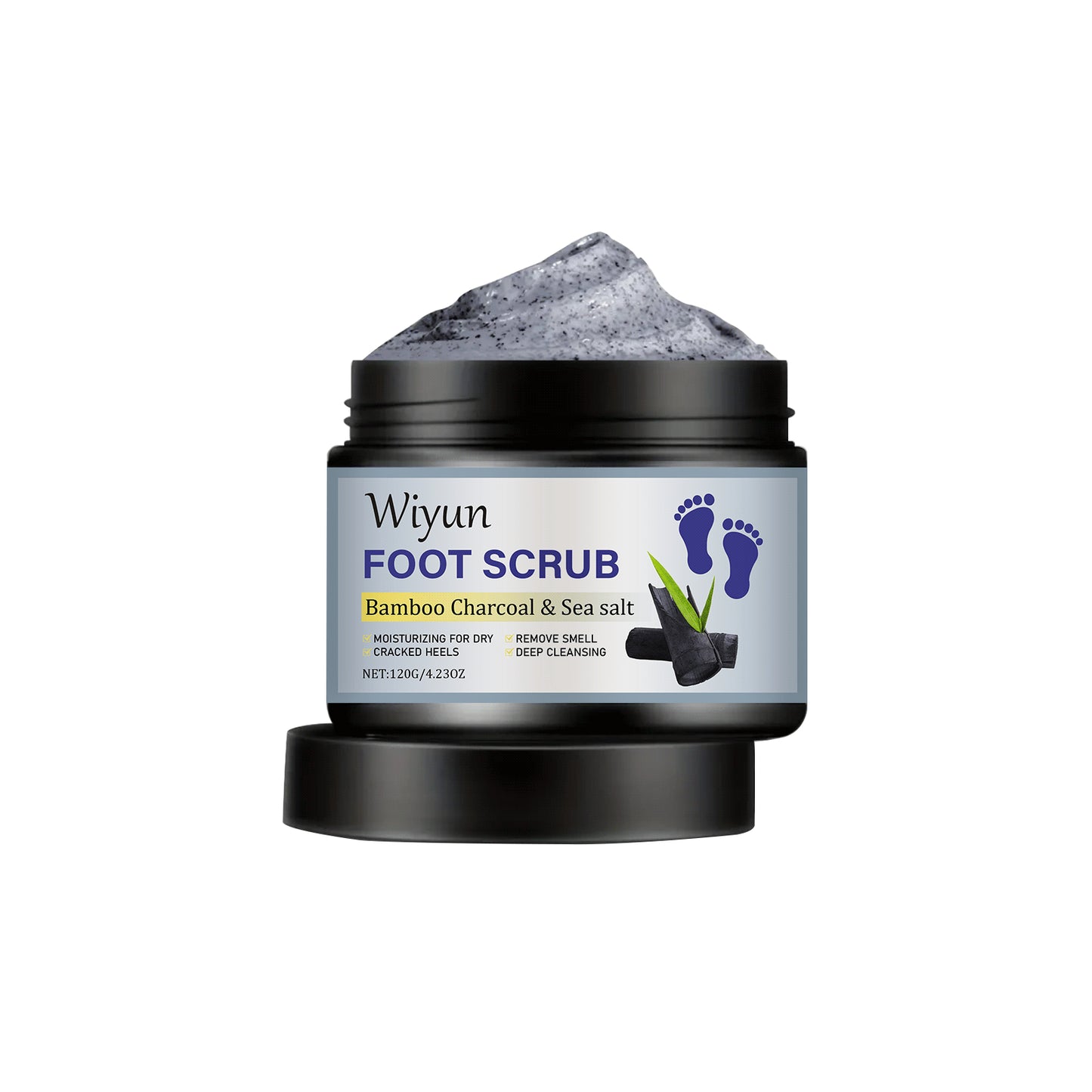 Bamboo Charcoal Sea Salt Foot Scrub 120g Exfoliating Foot Care