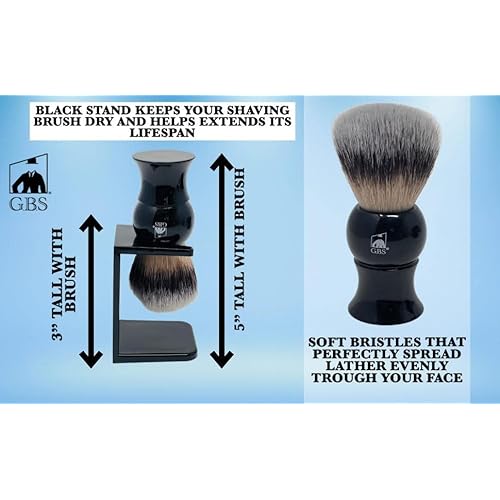 G.B.S Stylish Grooming Shaving Set for Wet Shaving Boxed Ceramic Black Shaving Soap Bowl/Mug with Knob Handle