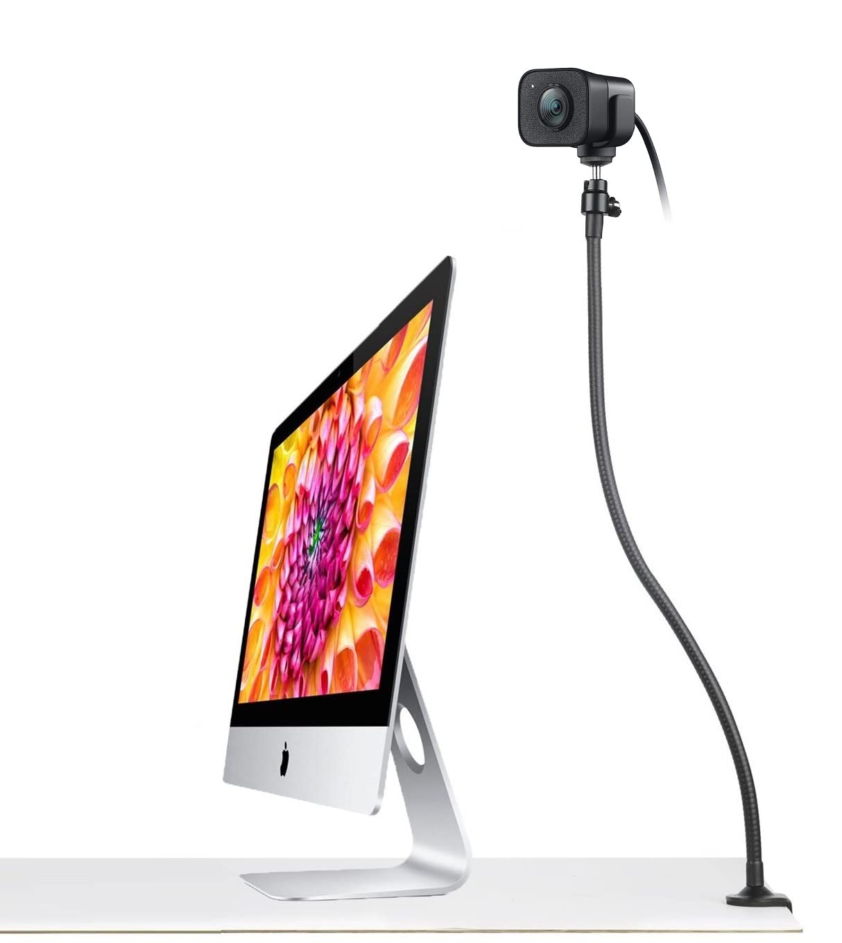 25 inch Flexible Jaw Arm Clamp Mount Holder Stand Compatible with Logitech Webcam C920s C925e C922 C930 C615 Brio StreamCam