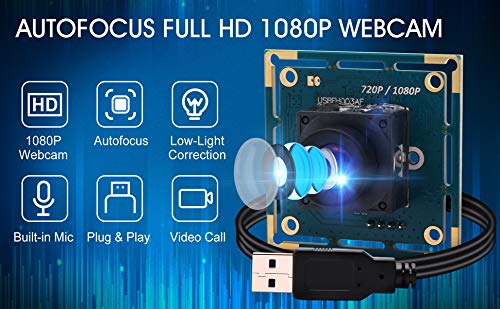 1080P USB Camera Module Autofocus High Speed Webcam Board for Computer Mini UVC USB2.0 PC Camera Industrial CCTV Lightburn Camera OV2710 High Frame Wide Angle 100fps USB with Camera for Laptop
