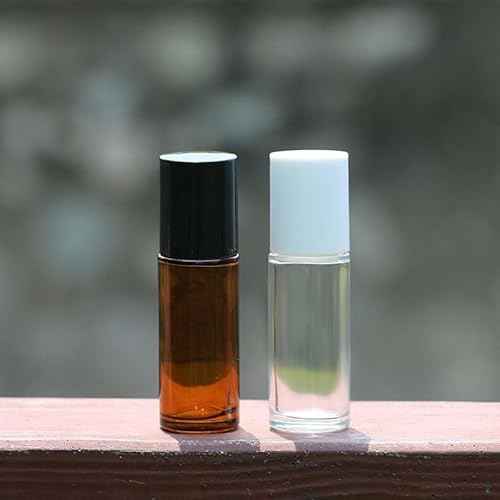 2Pcs Brown 30ml Glass Essential Oil Roller Bottles Refillable Roll on Bottles Empty Deodorant Bottle Containers Rollerball Bottles Beauty and Personal Care Tools for Fragrance Cosmetics
