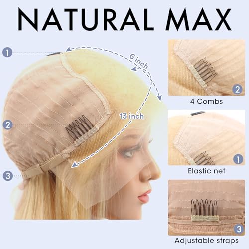 ELISHEVA 613 Lace Front Wig Human Hair 20 Inch Blonde Wig Human Hair 613 Deep Wave 13x6 HD Blonde Lace Front Wigs 200% Density Free Part 613 Wig Deep Wave Pre Plucked with Baby Hair