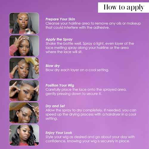 The Frontal Queen Lace Melting Spray, Ashy Lace Melting Spray for Lace Wigs, Lace Bond Spray, Extra Hold Lace Melting Spray Adhesive Wig, No Residue, Long Lasting Safe Formula - 4.2 oz