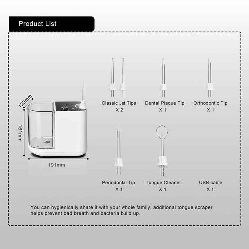 Upgraded Version 900ML Large Capacity Countertop Water Flosser, Aquarius Water Flosser Professional with UV Sanitizer Light, Oral Irrigator for Teeth, Gums, Braces, Dental Care