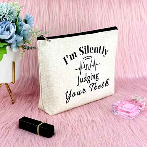 Sfodiary 2Pcs Dentist Gifts for Women Makeup Bag Dental Hygienist Appreciation Gifts Cosmetic Bag Dentist Thank You Presents Birthday Christmas Retirement Presents for Dental Assistant Travel Pouch