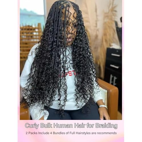 Boho Braiding Hair Bulk - 100g Micro Braiding Bundles: Human Hair Without Wefts