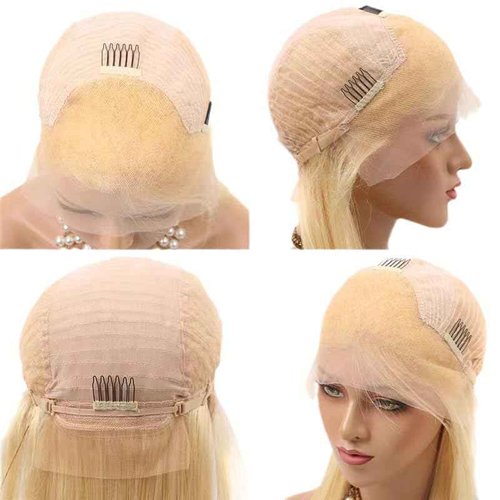 SOOFFSOR 613 Bob Wig Human Hair 12 Inch 250% Density 613 Bob Wig 13x4 HD Transparent Lace Blonde Bob Wig Human Hair Blonde Lace Front Wig for Women Short Glueless Wig