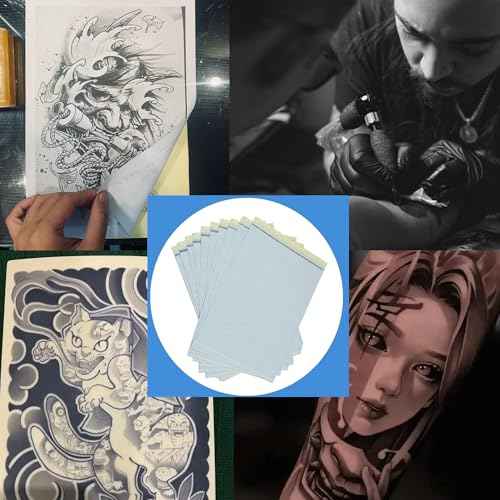 30PCS Tattoo Practice Skin with Transfer Paper Kit Includes 10PCS Tattoo Practice Fake Skin and 20PCS Transfer Stencil Paper for Beginners & Experienced Artists