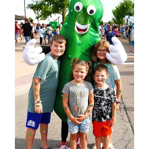 138Pcs Pickle Funny Temporary Tattoos Stickers - Green Pickle Tattoos Party Favors for Pickle Stuff Lovers, Pickle Birthday Party Decorations, 15 Sheets Pickle Themed Gifts