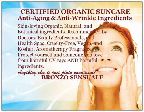Bronzo Sensuale SPF 15 Sunscreen Protective Golden Tanning Organic Carrot Oil 8.5 Ounces