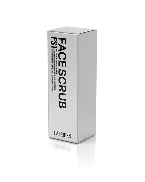 PATRICKS FS1 | Exfoliating Facial Scrub | Skin Care for Men | Anti-Aging Face Exfoliator | Helps to Reduce Ingrown Hair & Dead Skin | Travel Friendly | Made w/Diamond & Volcanic Sand Particles | 75g