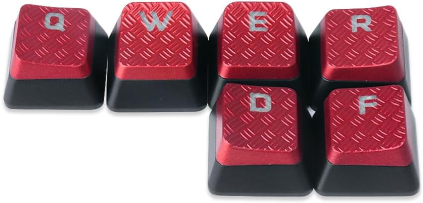 10Keys Corsair FPS Red Backlit Keycaps Replacement for Cherry Key Switches Gaming Keyboards(QWERDF+WASD)