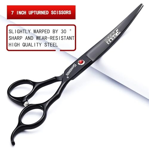 SHARONDS 6/7 Inch Professional 440C Hair Cutting Scissor Salon Hairdressing Thinning Shears Perfect for Barber and Home Use (7 in 3pc)
