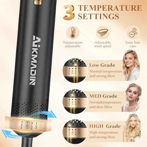 5 in 1 Air Wrap Hair Styler, Upgrade Blow Dryer Brush Hair Dryer Brush Air Curler, Detachable Hot Air Brush Negative Ion Curling Brush Iron