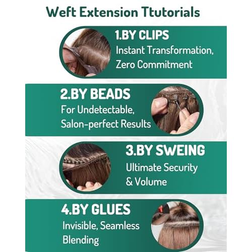 RUNATURE Brown Weft Hair Extensions Human Hair 18 Inch Straight Sew in Hair Extensions Real Human Hair Weft #4 Chocolate Brown Silky Hairpiece Long Remy Hair Weft Extensions Full Ends 100g