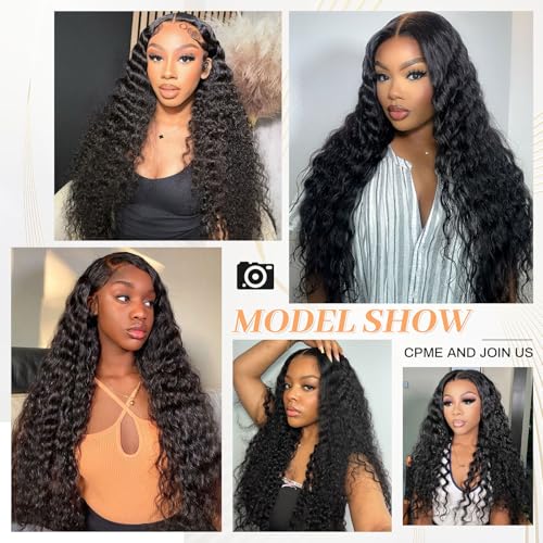 13x6 Frontal Human Hair Deep Wave HD Transparent Ear to Ear 18 Inch Lace Frontal Closure With Baby Hair Free Part 100% Virgin Human Hair Natural Black